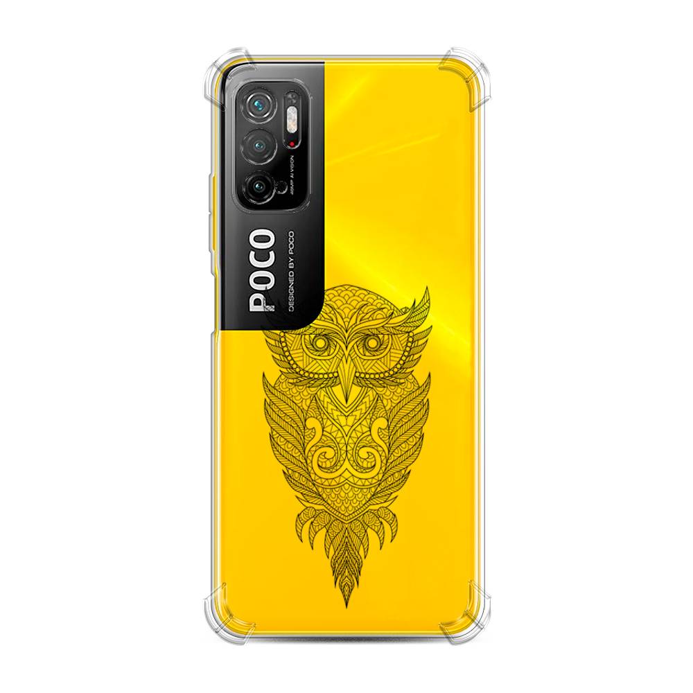 фото Противоударный силиконовый чехол "филин графика" на xiaomi poco m3 pro awog