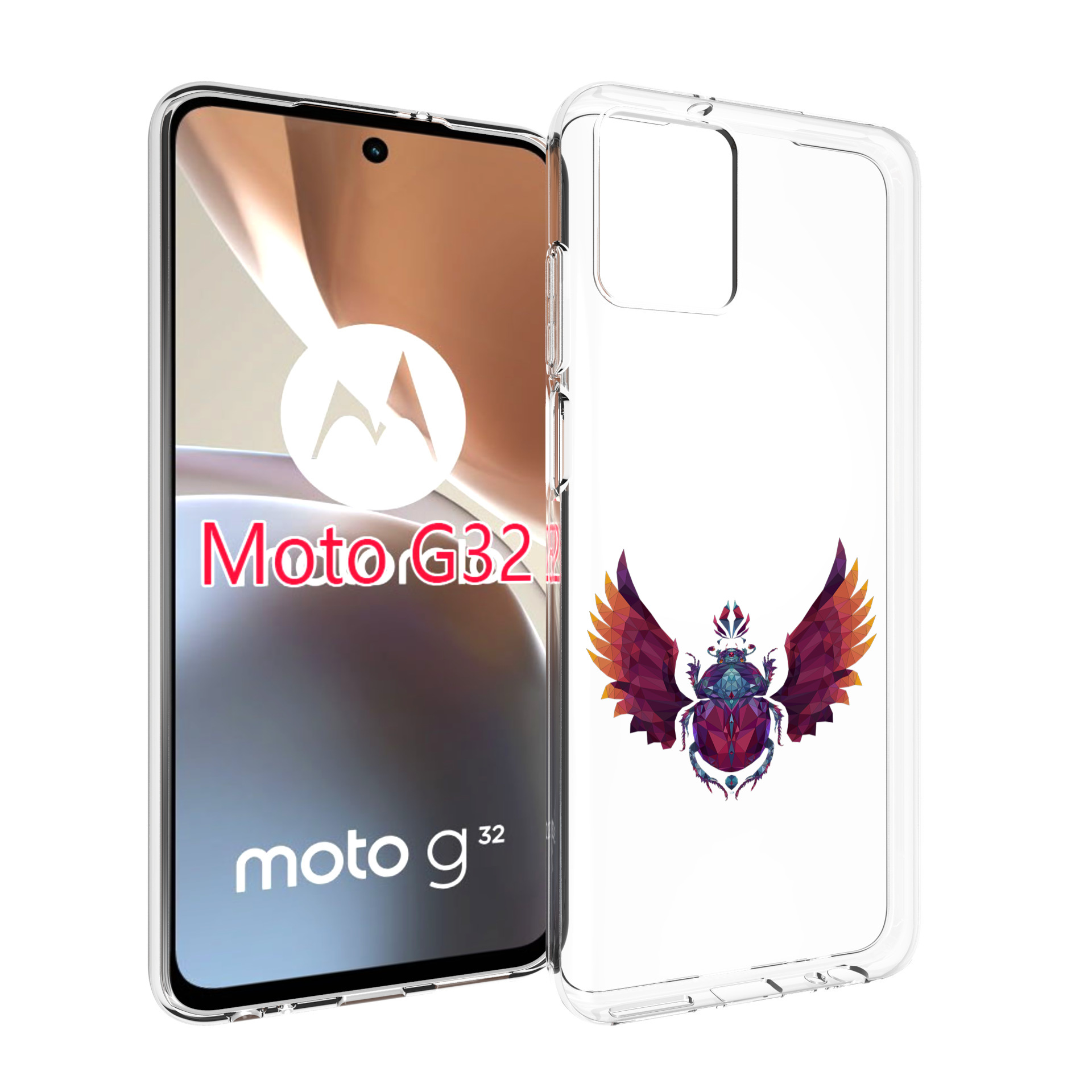 

Чехол MyPads алмазный скоробей для Motorola Moto G32, Прозрачный, Tocco