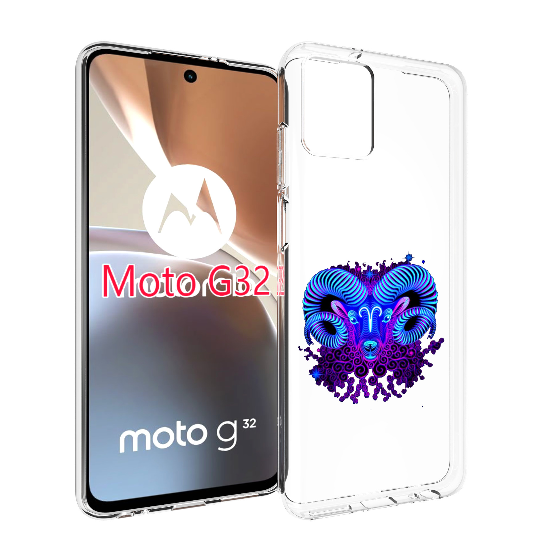 

Чехол MyPads знак зодиака овен 2 для Motorola Moto G32, Прозрачный, Tocco