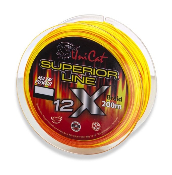 

Леска плетеная Uni Cat Superior 12X Line 0,5 мм, 200 м, 51 кг, yellow, 1 шт.