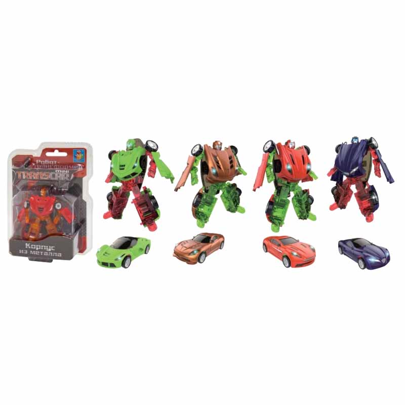 

1toy 1toy Transcar mini, робот-трансформер, металлический собирается в спорткар, блистер