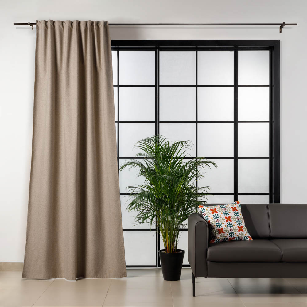 Штора, Нори, 100% блэкаут, 140*270см, на ленте, цвет 06 - бежевый