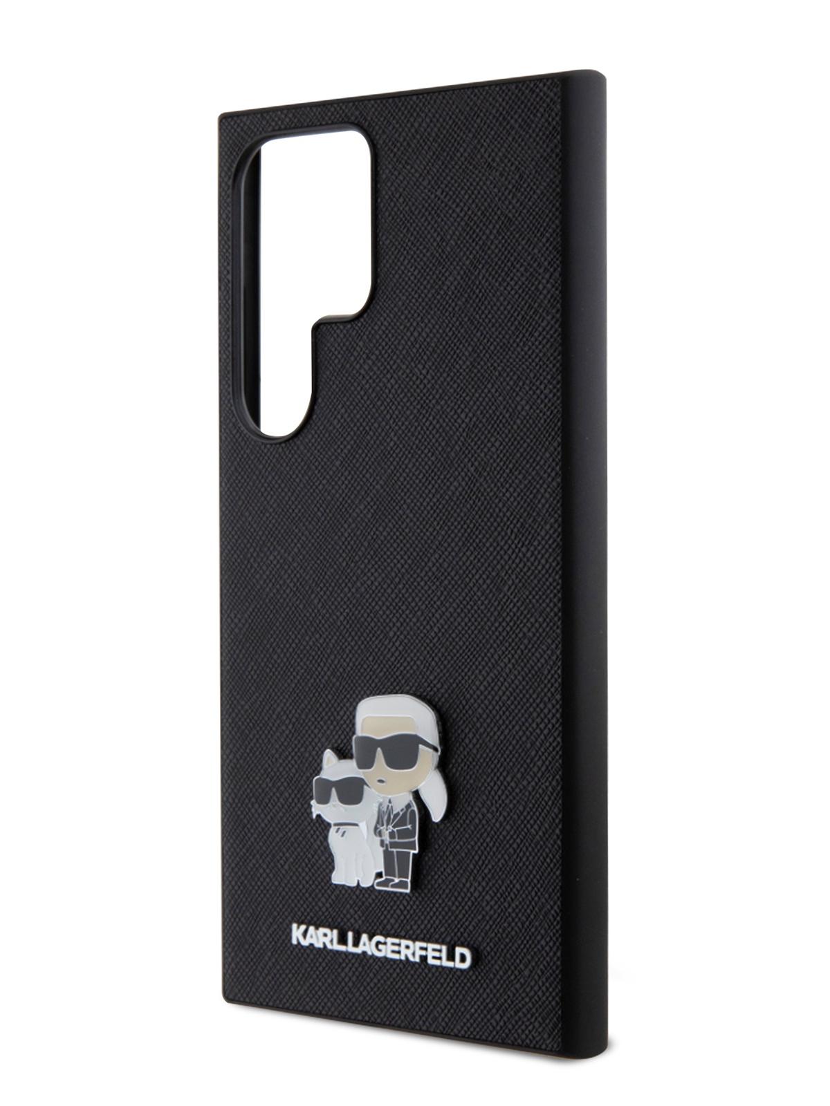 Чехол Karl Lagerfeld для Galaxy S24 Ultra из экокожи NFT Karl & Choupette Metal Hard Black