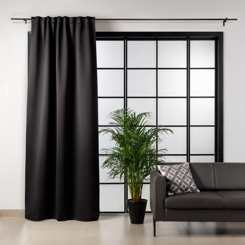 Штора, Нокс, блэкаут, 140*260, на ленте, цвет 16 - черный