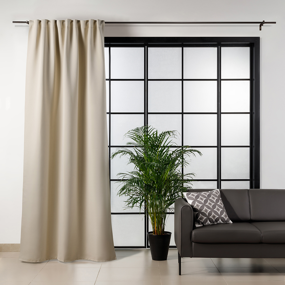 Штора, Нокс, блэкаут, 140*260, на ленте, цвет 03 - экрю