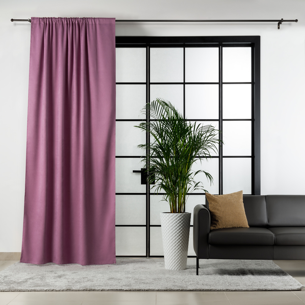 Штора канвас, на ленте, цвет пыльная роза, 140х280 см, 1 шт.