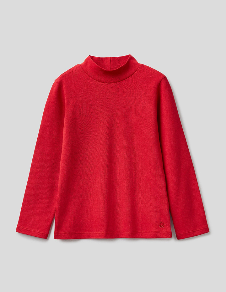 фото Водолазка для девочек benetton цв. красный р.110 united colors of benetton