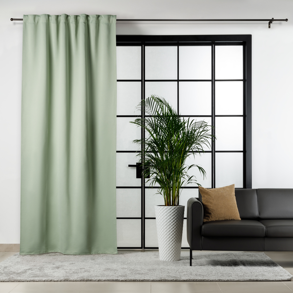 Штора на ленте, блэкаут, цвет 09, светлозеленый,140x280 см, A90030T- light green, 1 шт.