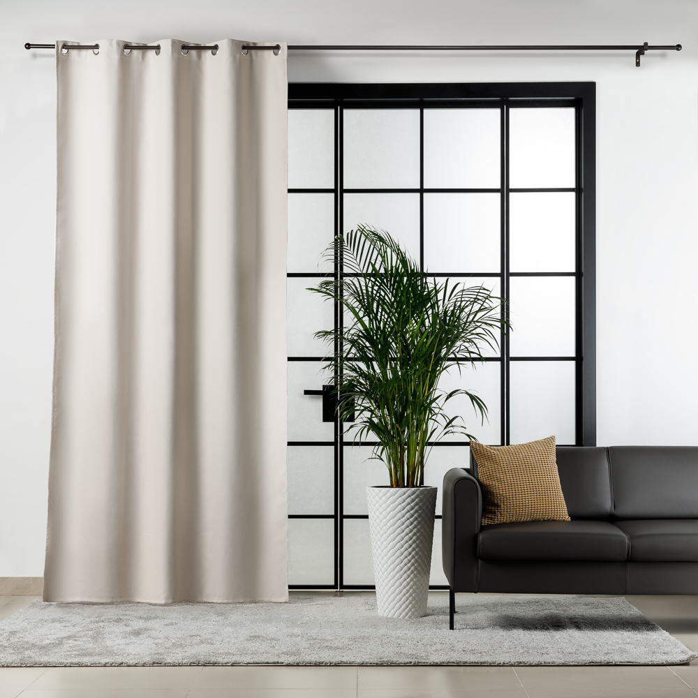 Штора на люверсах, блэкаут, цвет 02, экрю, 150x280 см, A90030E- ecru, 1 шт.