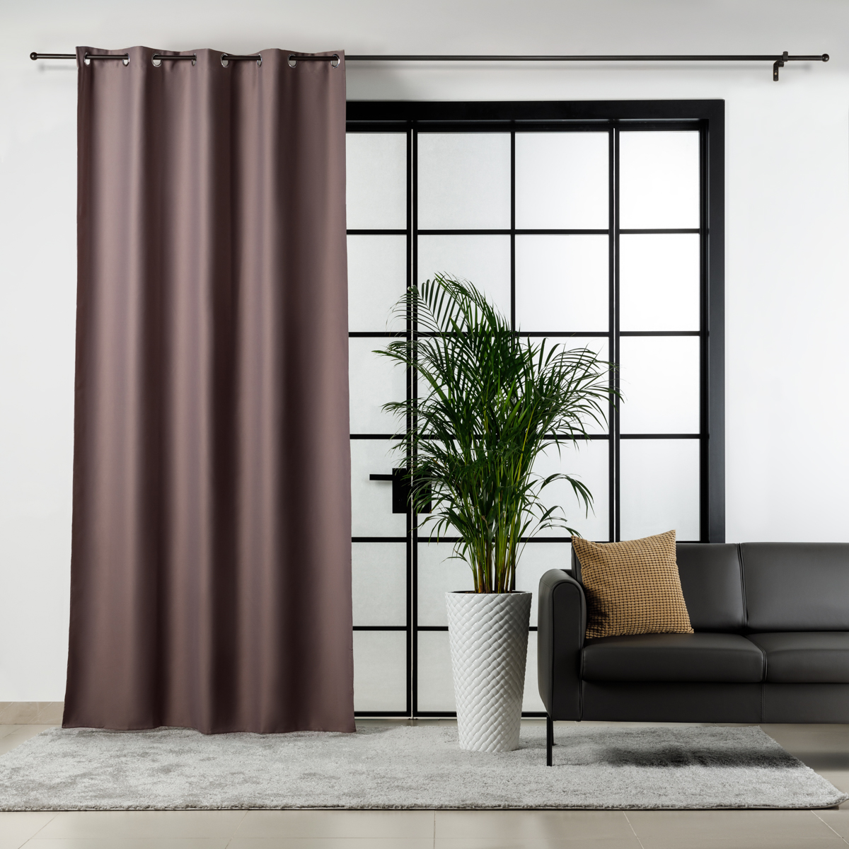 Штора на люверсах, блэкаут, цвет 08, кофейный, 150x280 см, A90030E-coffee, 1 шт.