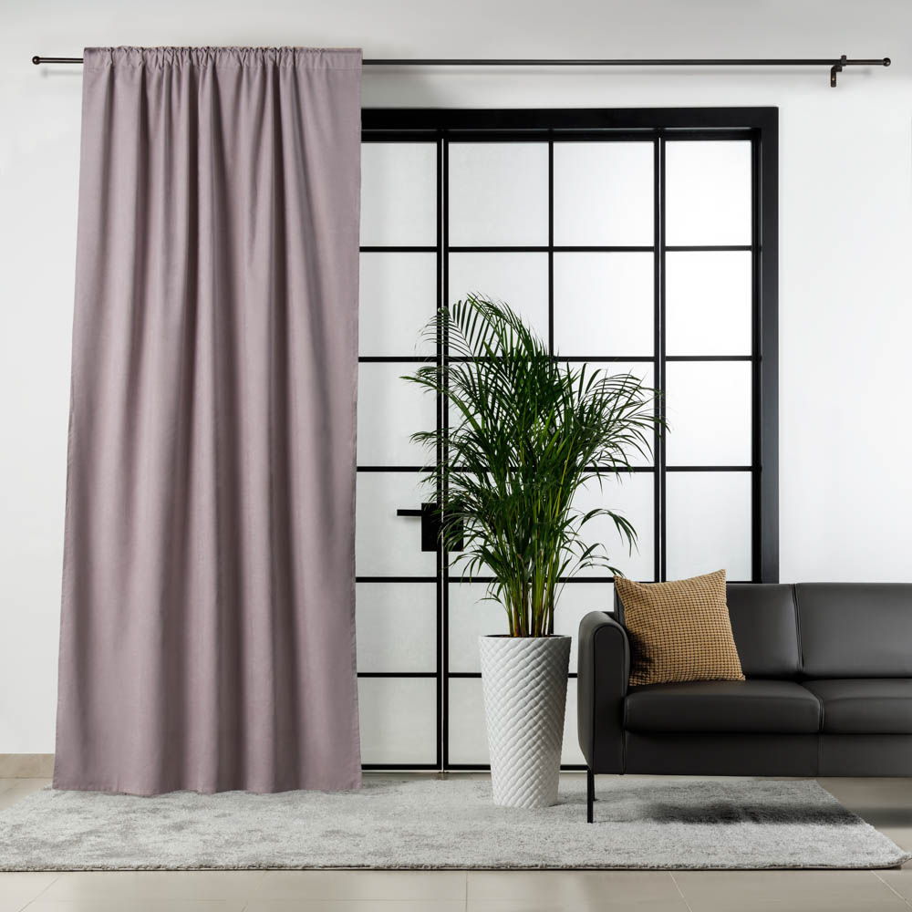 Штора нубук, на ленте, цвет пыльная роза, 140х280 см, 1 шт.