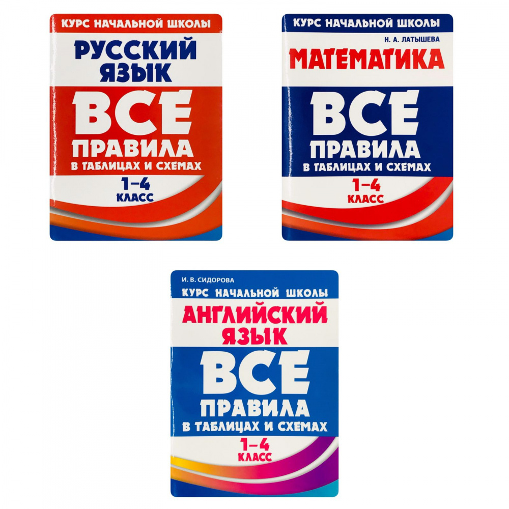 

Все правила в таблицах и схемах. Русский язык, Математика, Английский язык. 1-4 класс.