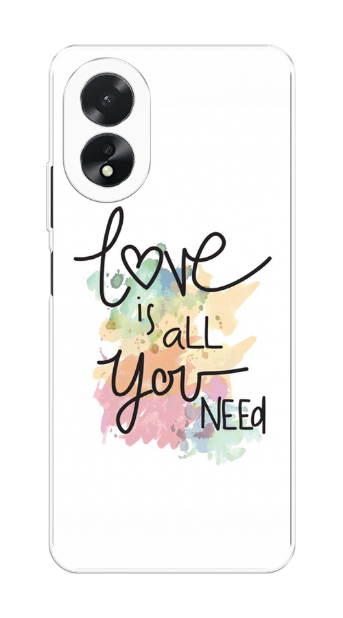 

Чехол на Oppo A38/A18 "Love is all you need", Белый;черный;зеленый, 2515350-1
