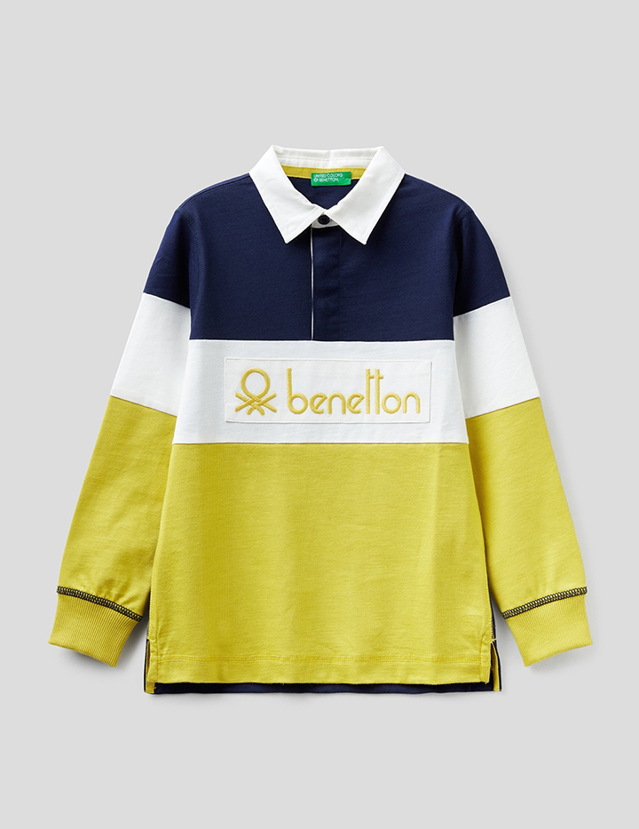 

Поло для мальчиков Benetton цв. синий р.128, 21A_3AR8C3162