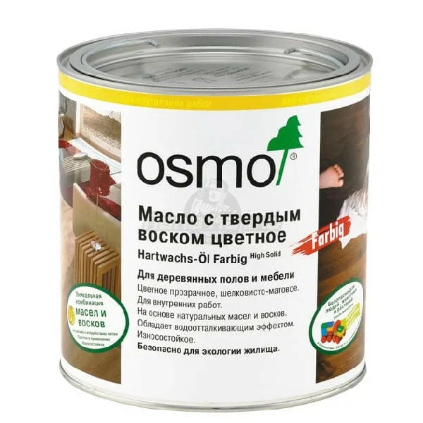 

Osmo Масло с твердым воском ЦВЕТНОЕ Hartwachs-Ol Farbig (0,125 л 3071 Мед )