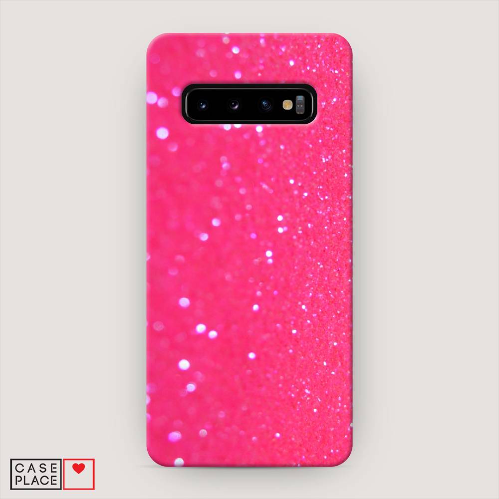 

Пластиковый чехол "Малиновые блестки рисунок" на Samsung Galaxy S10