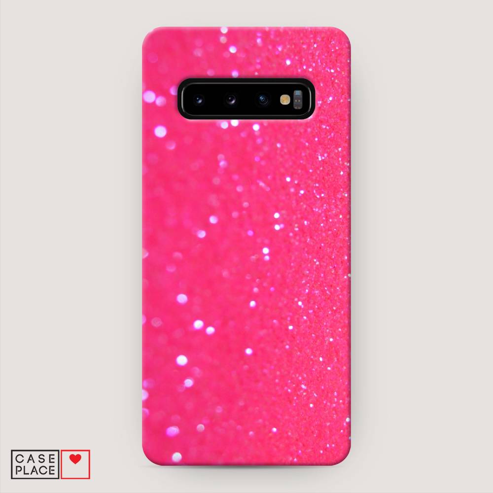 

Пластиковый чехол "Малиновые блестки рисунок" на Samsung Galaxy S10 +