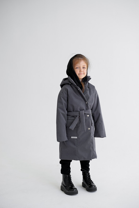 Пальто детское Minidino В-П-001, графит, 104 термобелье детское верх batik 0009 1 к21 графит 116