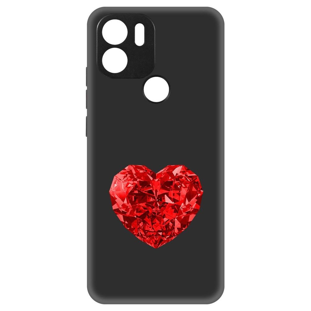 

Чехол-накладка Krutoff Soft Case Рубиновое сердце для Xiaomi Redmi A2+ черный