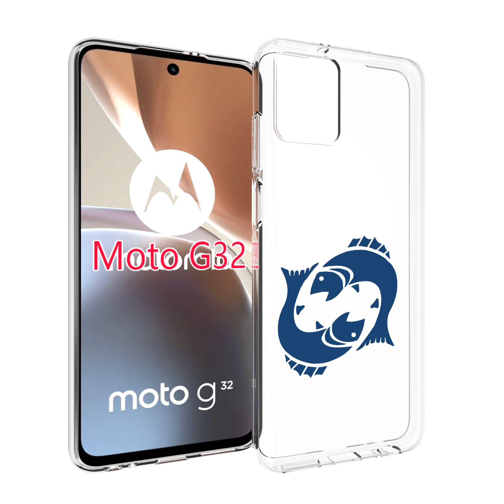 

Чехол MyPads знак-зодиака-рыбы-7 для Motorola Moto G32, Прозрачный, Tocco