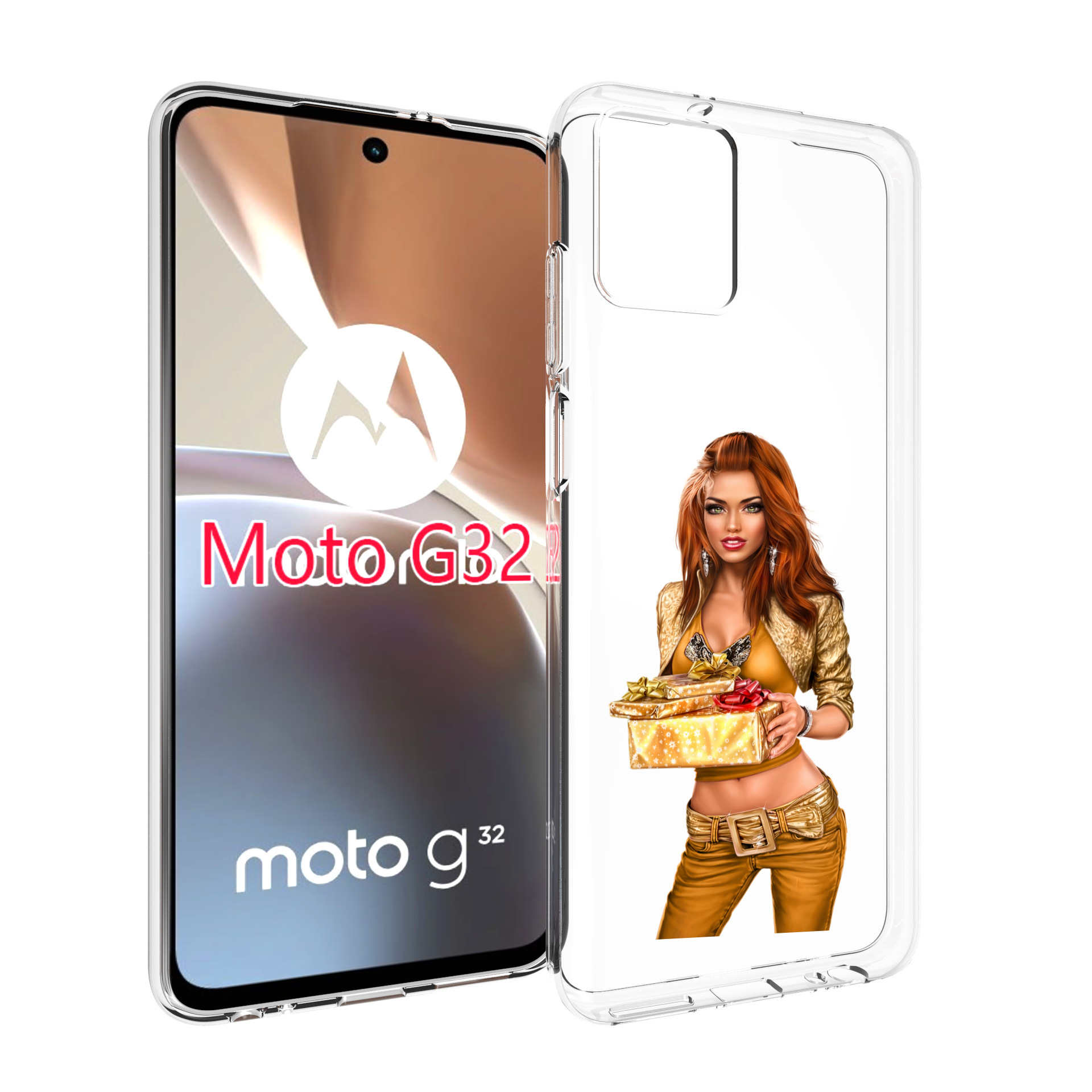 

Чехол MyPads золотая-девочка-с-подарком женский для Motorola Moto G32, Прозрачный, Tocco