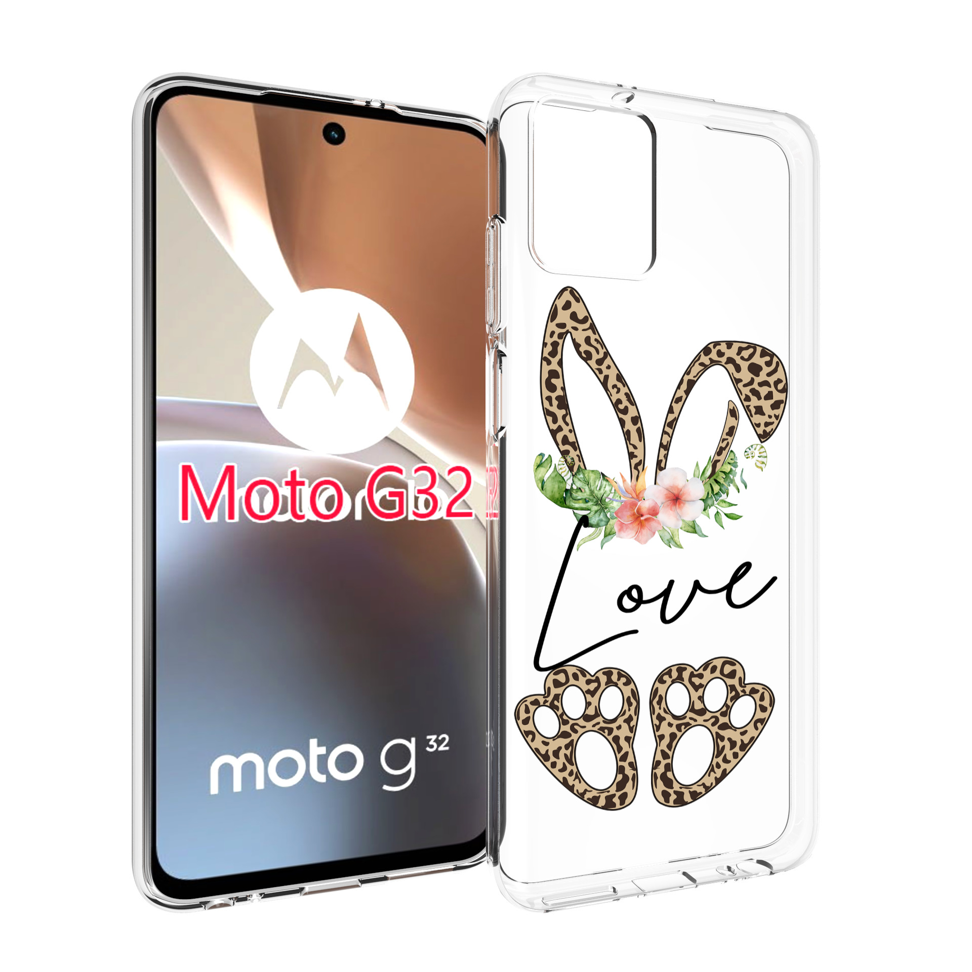 

Чехол MyPads золотые-лапки-и-ушки для Motorola Moto G32, Прозрачный, Tocco