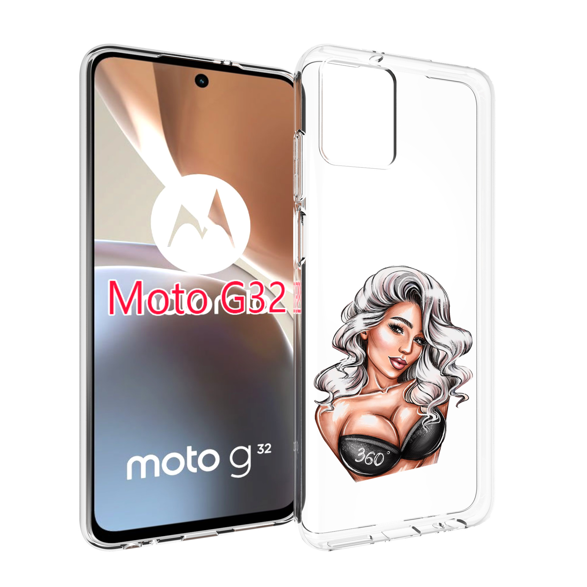 

Чехол MyPads ивлеева-рисунок женский для Motorola Moto G32, Прозрачный, Tocco