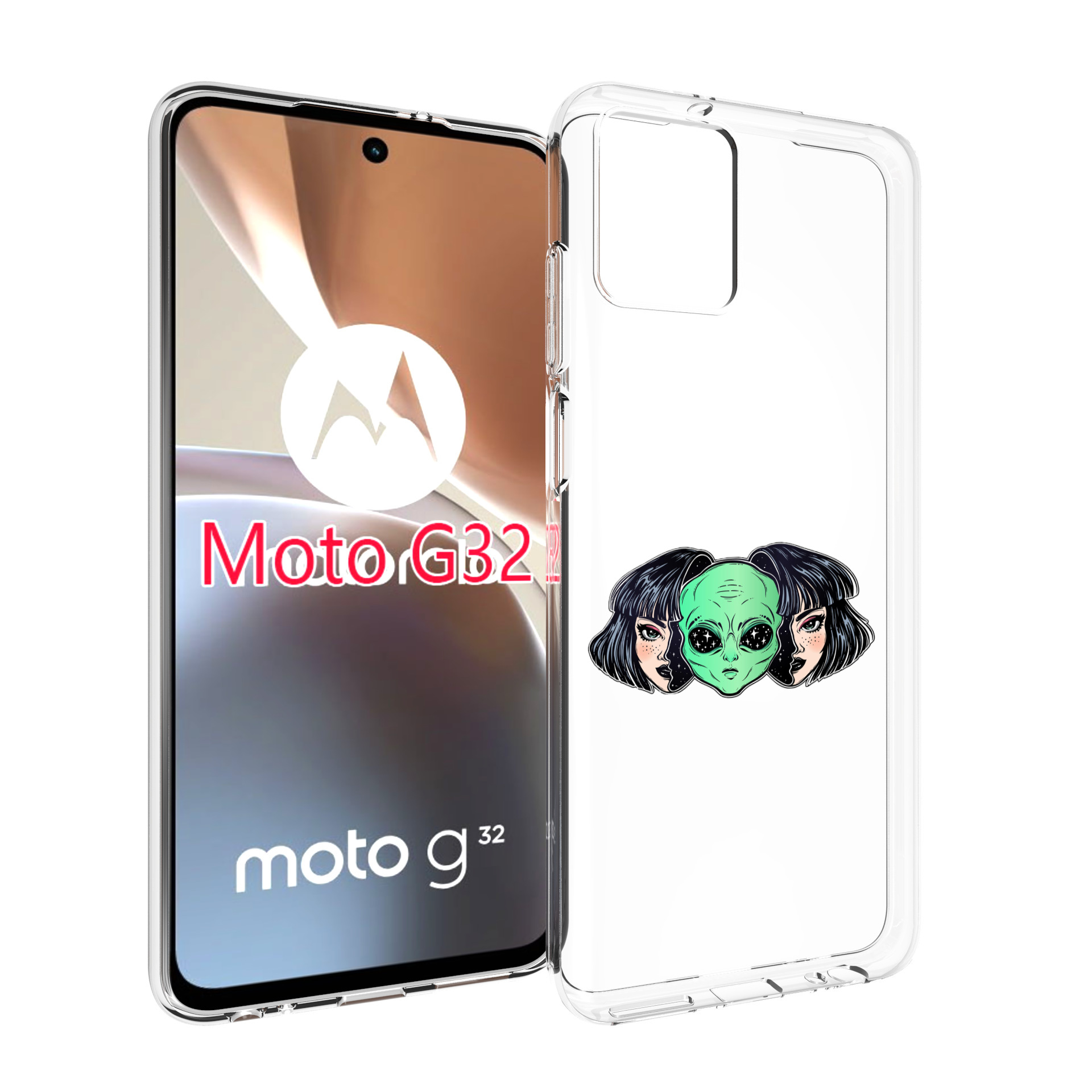 

Чехол MyPads инопланетянин в девочке женский для Motorola Moto G32, Прозрачный, Tocco