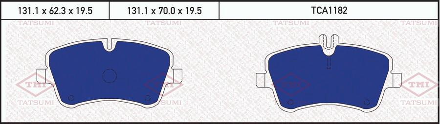 

Тормозные колодки Tatsumi передние дисковые tca1182