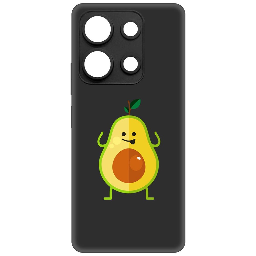 

Чехол-накладка Krutoff Soft Case Авокадо Веселый для Infinix Note 30i черный