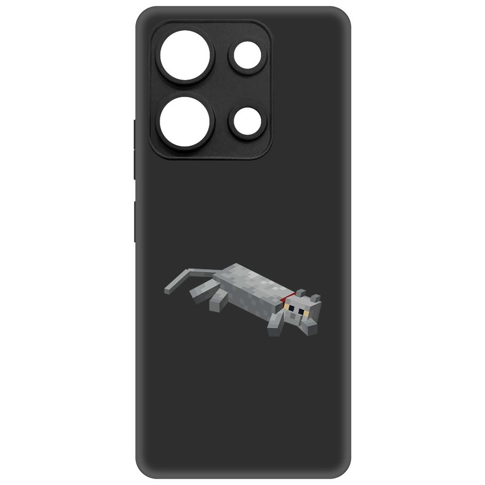 

Чехол-накладка Krutoff Soft Case Minecraft-Кошка для Infinix Note 30i черный