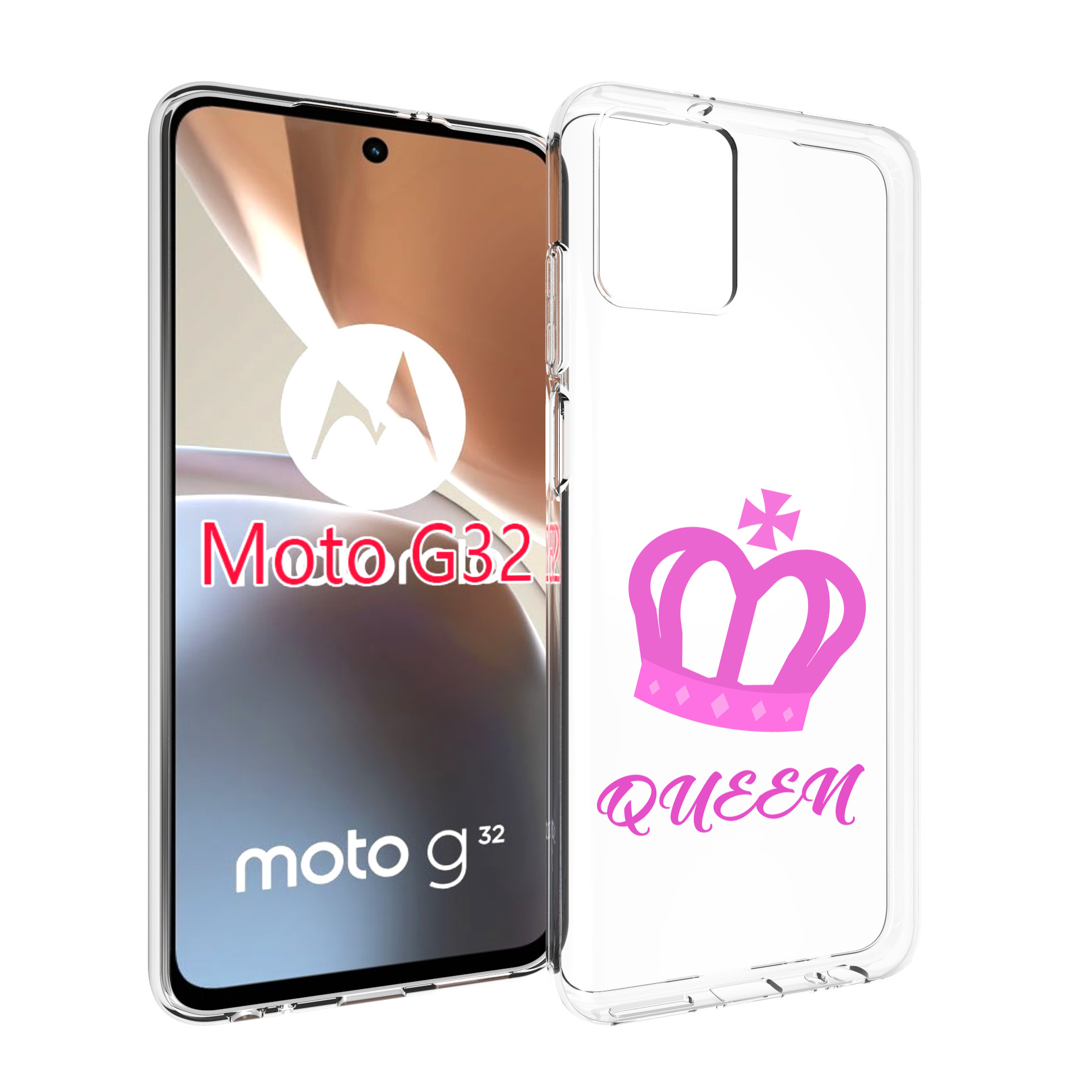 

Чехол MyPads корона-королевы-розовый для Motorola Moto G32, Прозрачный, Tocco