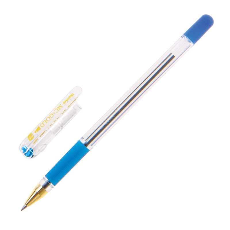 Ручка шариковая MunHwa MC Gold синяя, 0,5мм, грип, 207858, (4шт.)