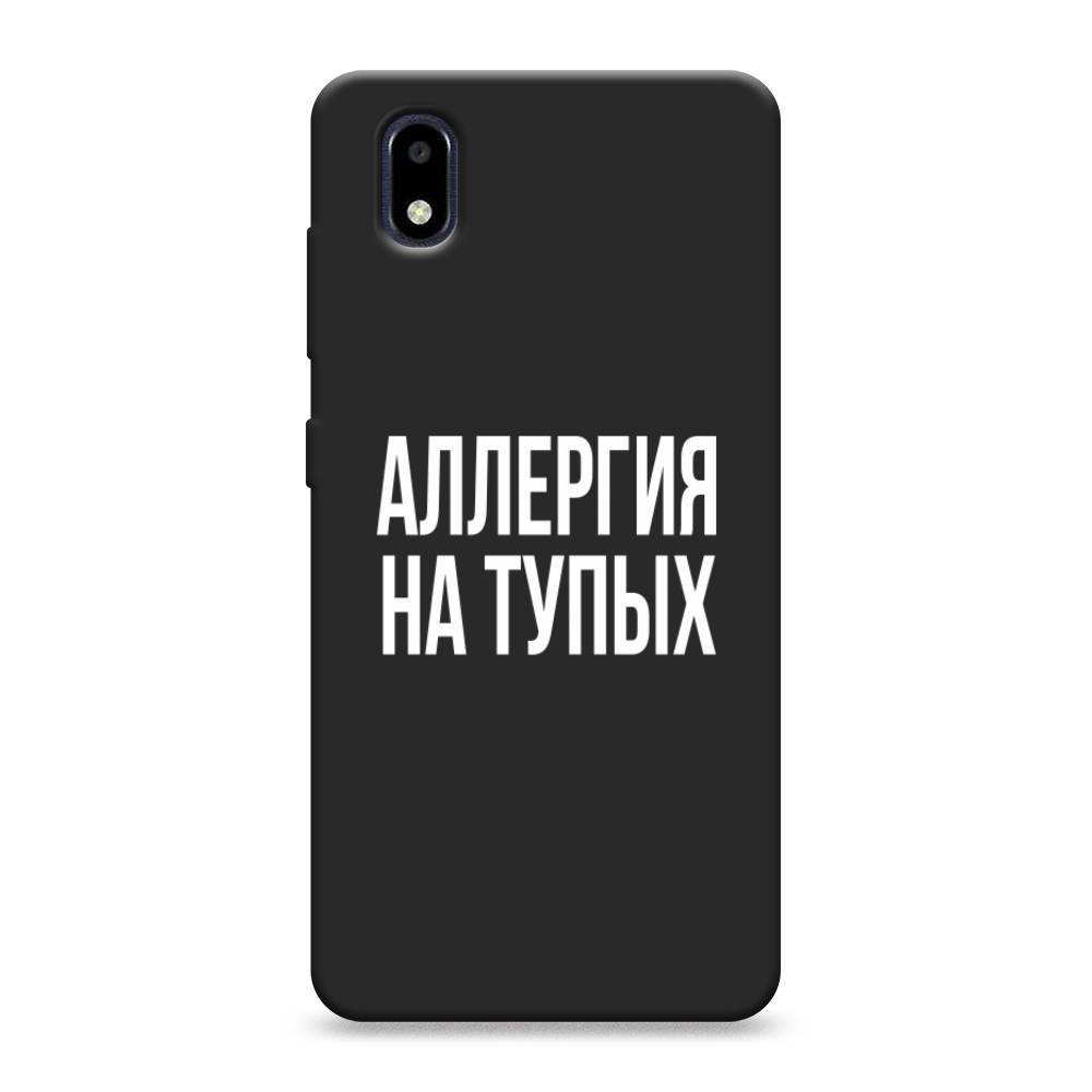 фото Матовый силиконовый чехол "аллергия на тупых" на zte blade a3 (2020) awog