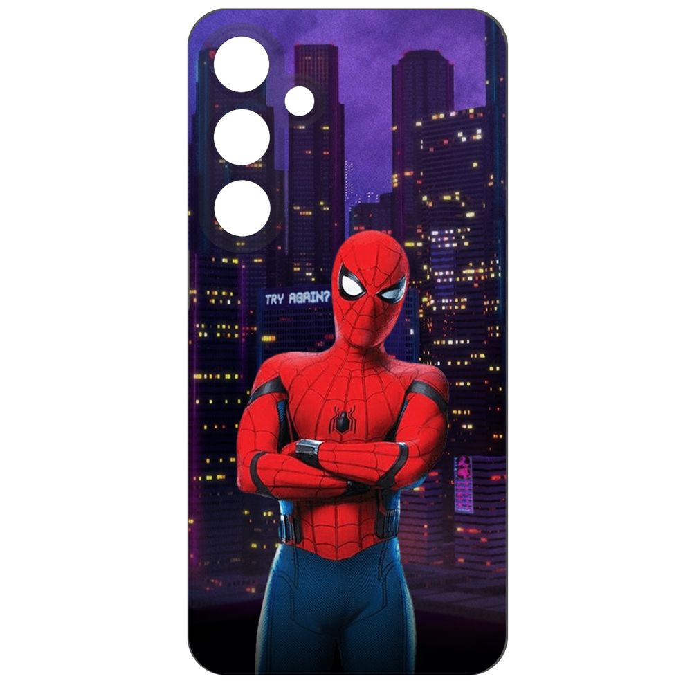 Чехол-накладка Krutoff Soft Case Человек-Паук. На крыше для Samsung Galaxy S24 черный