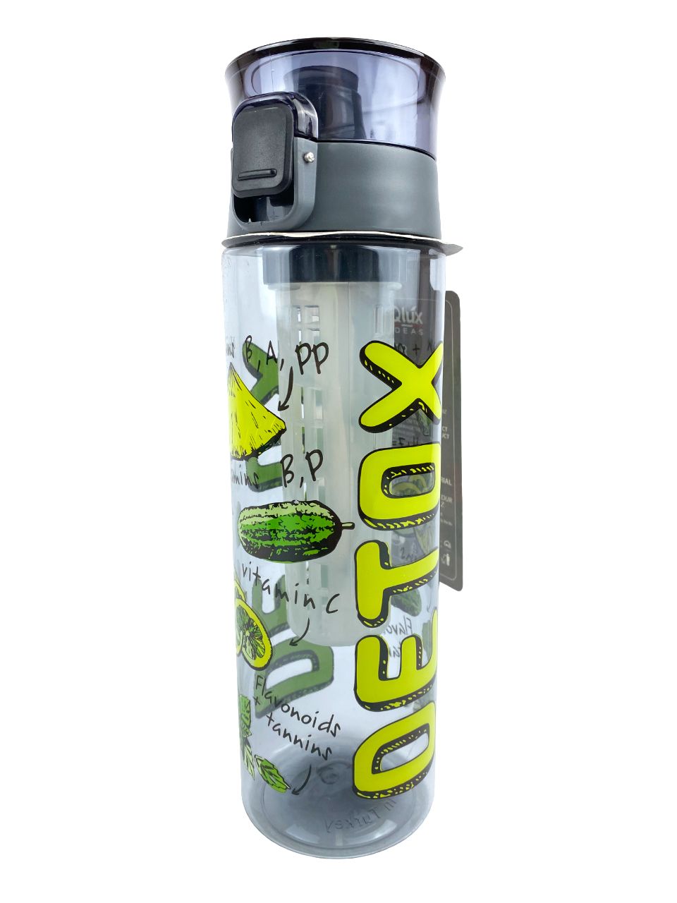

Бутылка для воды Qlux Nimfa Detox BSF-00874D серый-зеленый-желтый, 800 мл, BSF-00874D