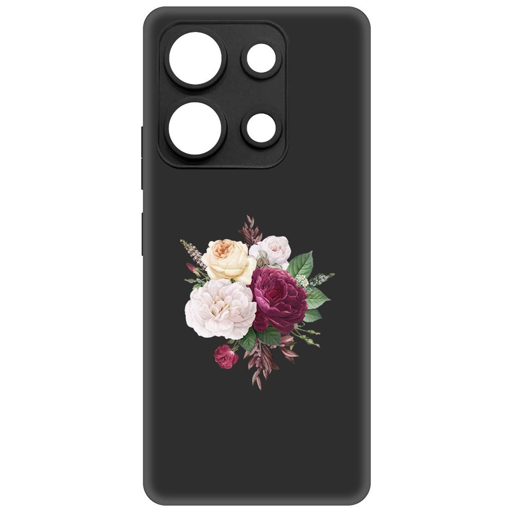 

Чехол-накладка Krutoff Soft Case Цветочная композиция для Infinix Note 30i черный