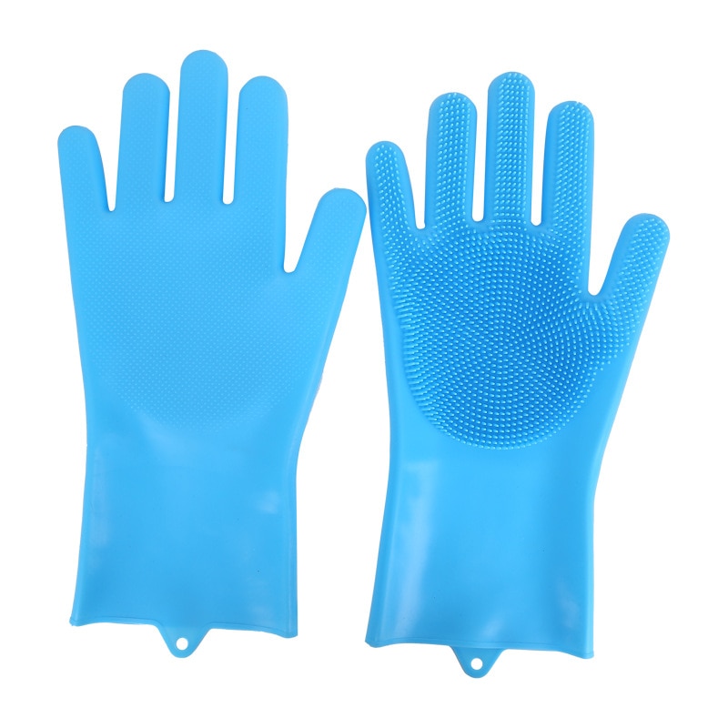 фото Перчатки household gloves/м1-перчатки-силиконовые-голубые nobrand