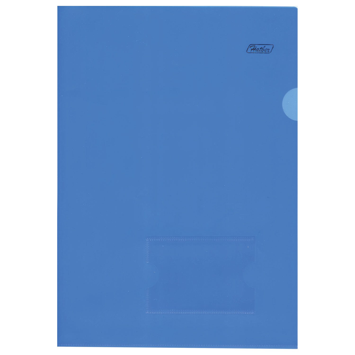 Hatber с карманом для визитки, А4, синяя,0,18 мм