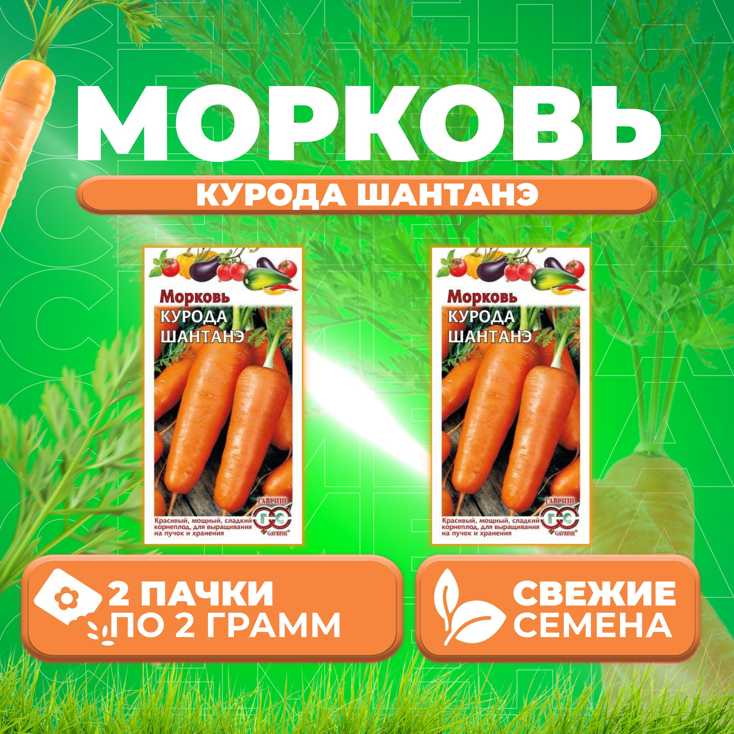 

Семена морковь Курода Шантанэ Гавриш 10008699-2 2 уп.