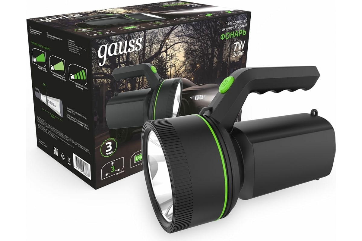 

Фонарь-прожектор GAUSS GFL601, 7Вт gf601, Фонарь-прожектор GAUSS GFL601, 7Вт [gf601]