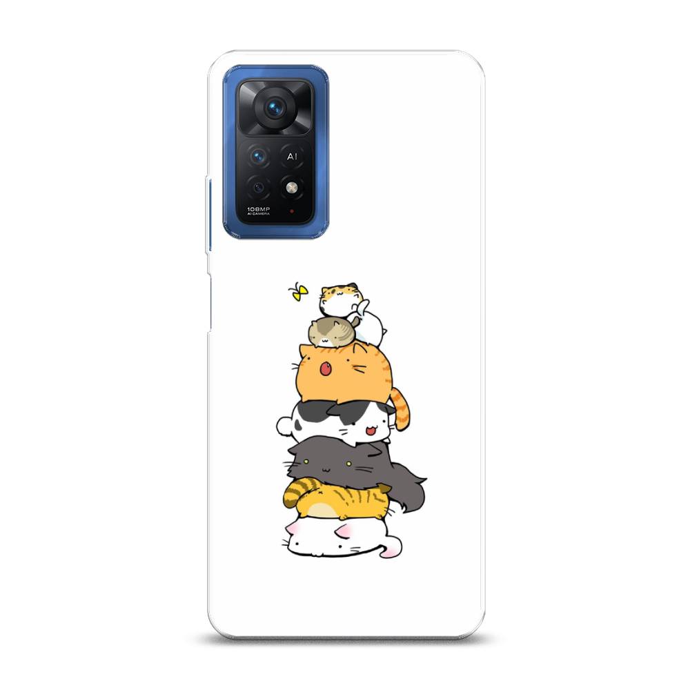 фото Силиконовый чехол "бутерброд из котиков" на xiaomi redmi note 11e pro awog