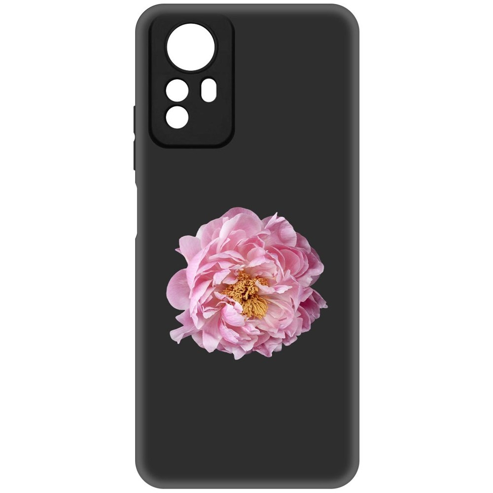 

Чехол-накладка Krutoff Soft Case Розовый пион для Xiaomi Redmi Note 12S черный