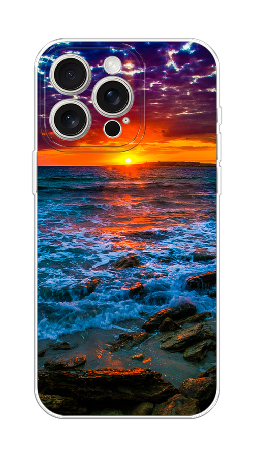 

Чехол на Apple iPhone 15 Pro Max "Закат 1", Оранжевый;синий, 15850-1
