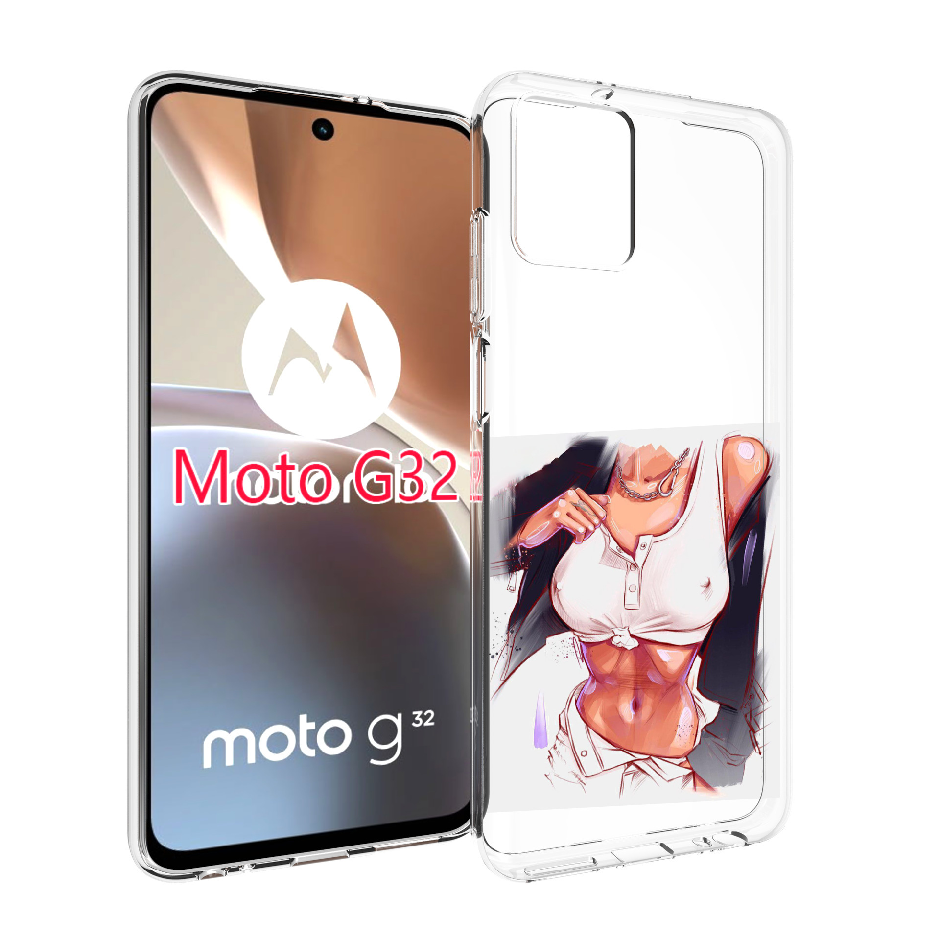 

Чехол MyPads красивая-стройная-модель для Motorola Moto G32, Прозрачный, Tocco