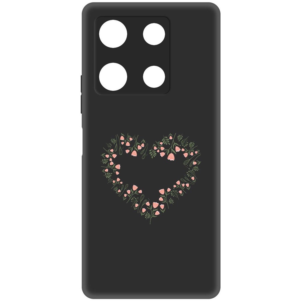 

Чехол-накладка Krutoff Soft Case Цветочное сердце для Infinix Note 30 Pro черный