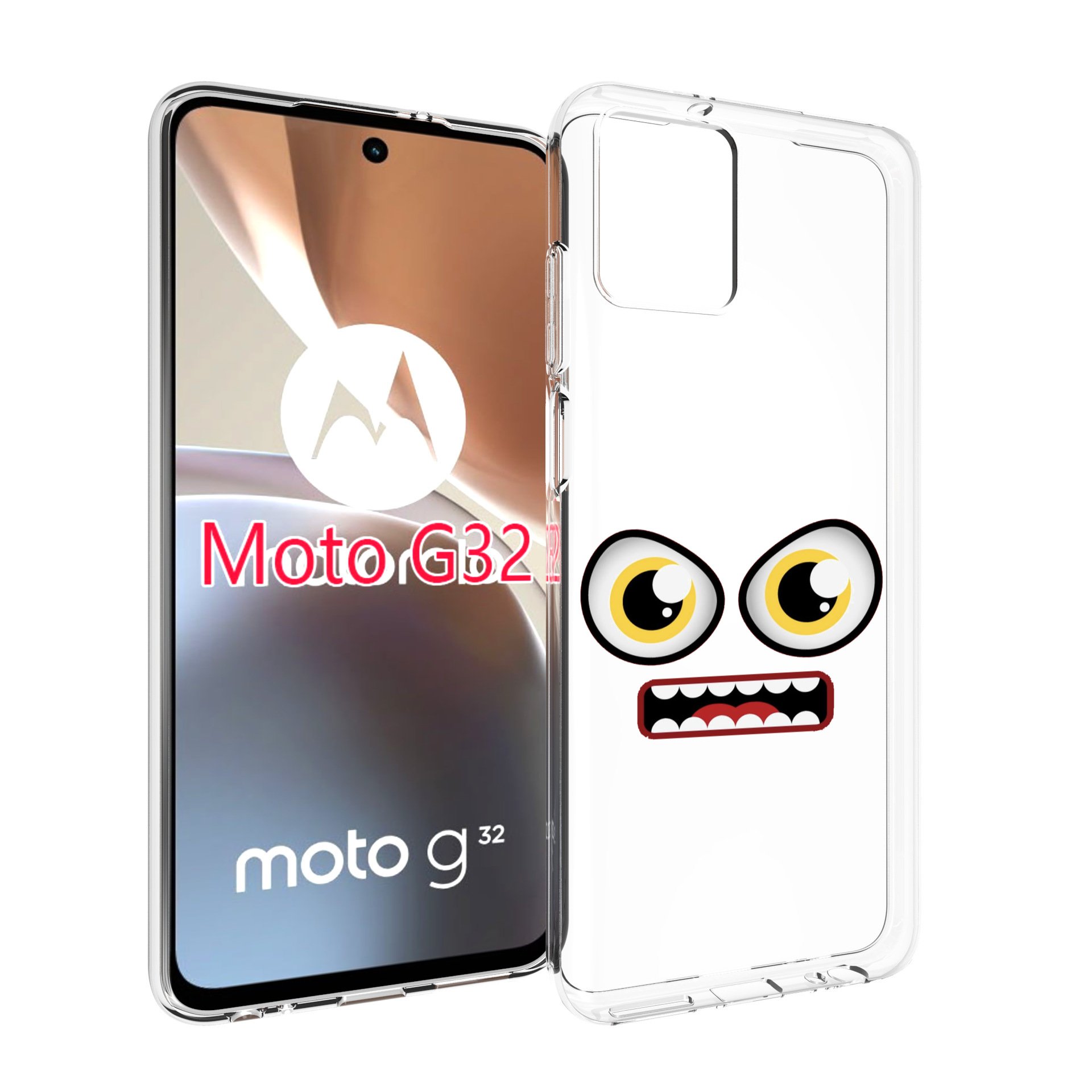 

Чехол MyPads красный злой смайлик для Motorola Moto G32, Прозрачный, Tocco