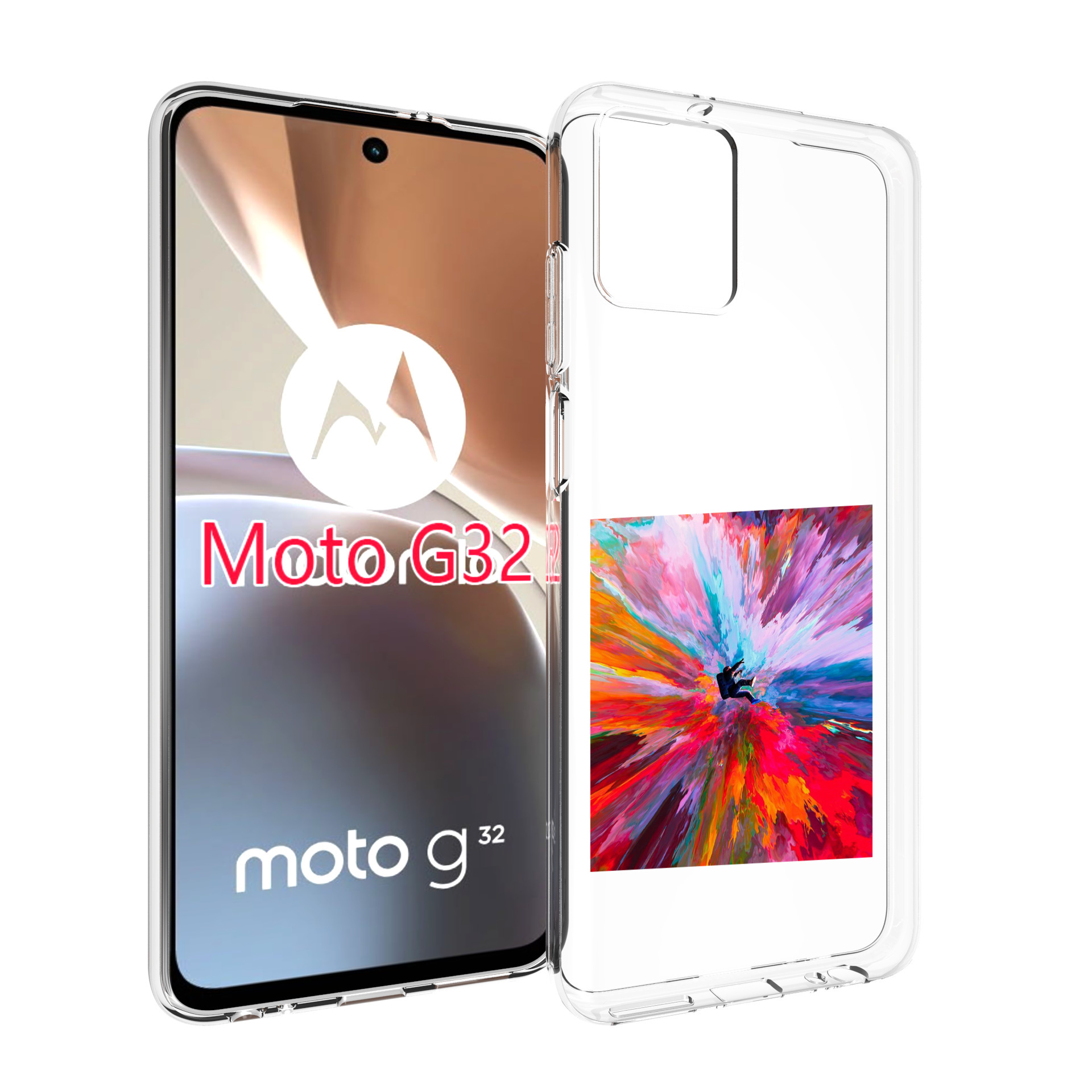 

Чехол MyPads красочный астранавт для Motorola Moto G32, Прозрачный, Tocco