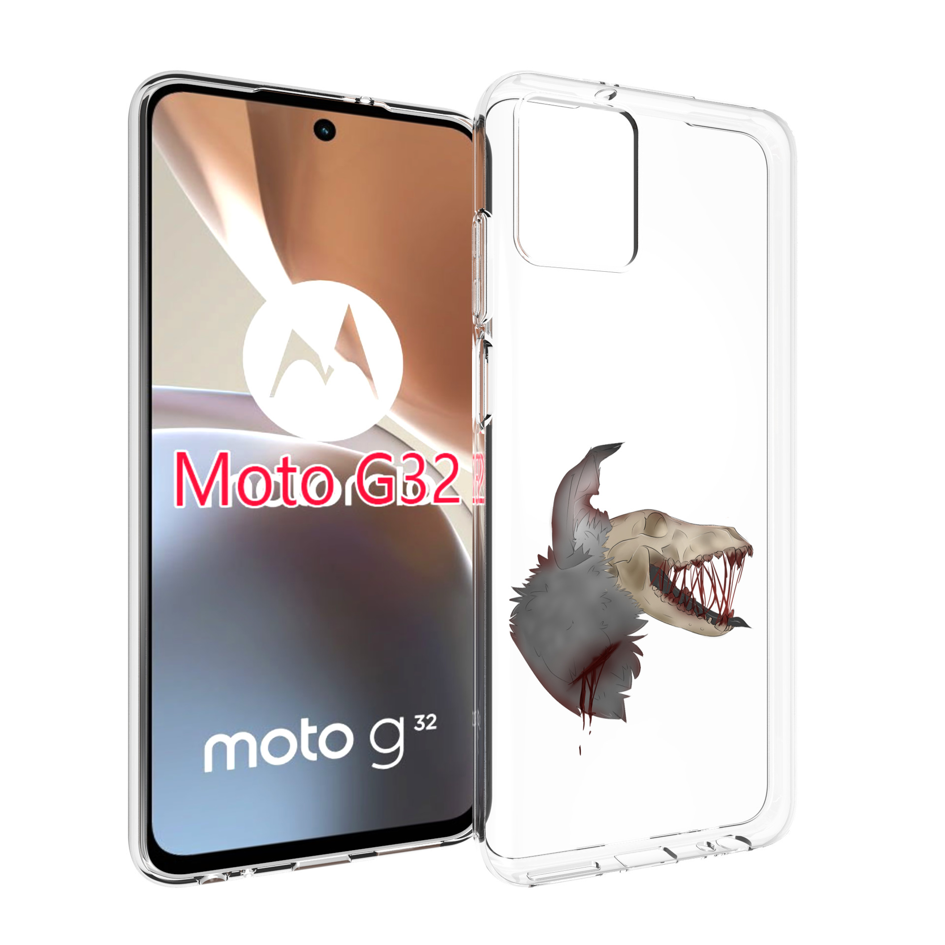 

Чехол MyPads кровавый-череп для Motorola Moto G32, Прозрачный, Tocco