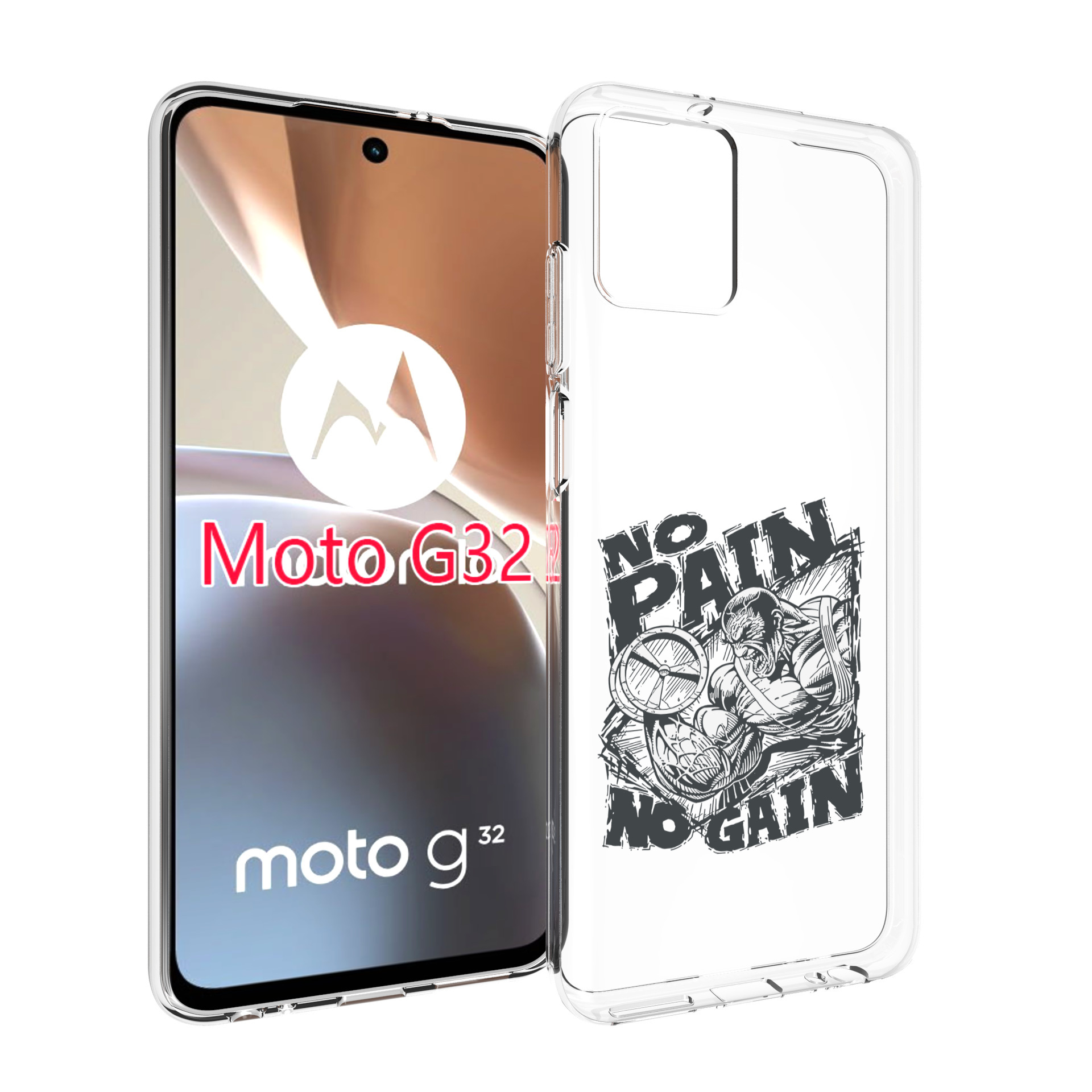 

Чехол MyPads бодибилдинг тяжелая работа для Motorola Moto G32, Прозрачный, Tocco